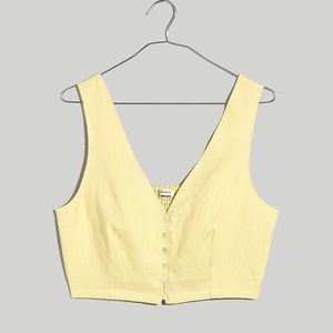 Madewell 100% linen crop vest